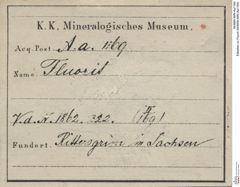 Etiketten zu Fluorit (NHMW-MIN-Aa1169)